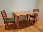 eetkamertafel en 2 stoelen, Ophalen, Gebruikt, Hout, Minder dan 4 stoelen