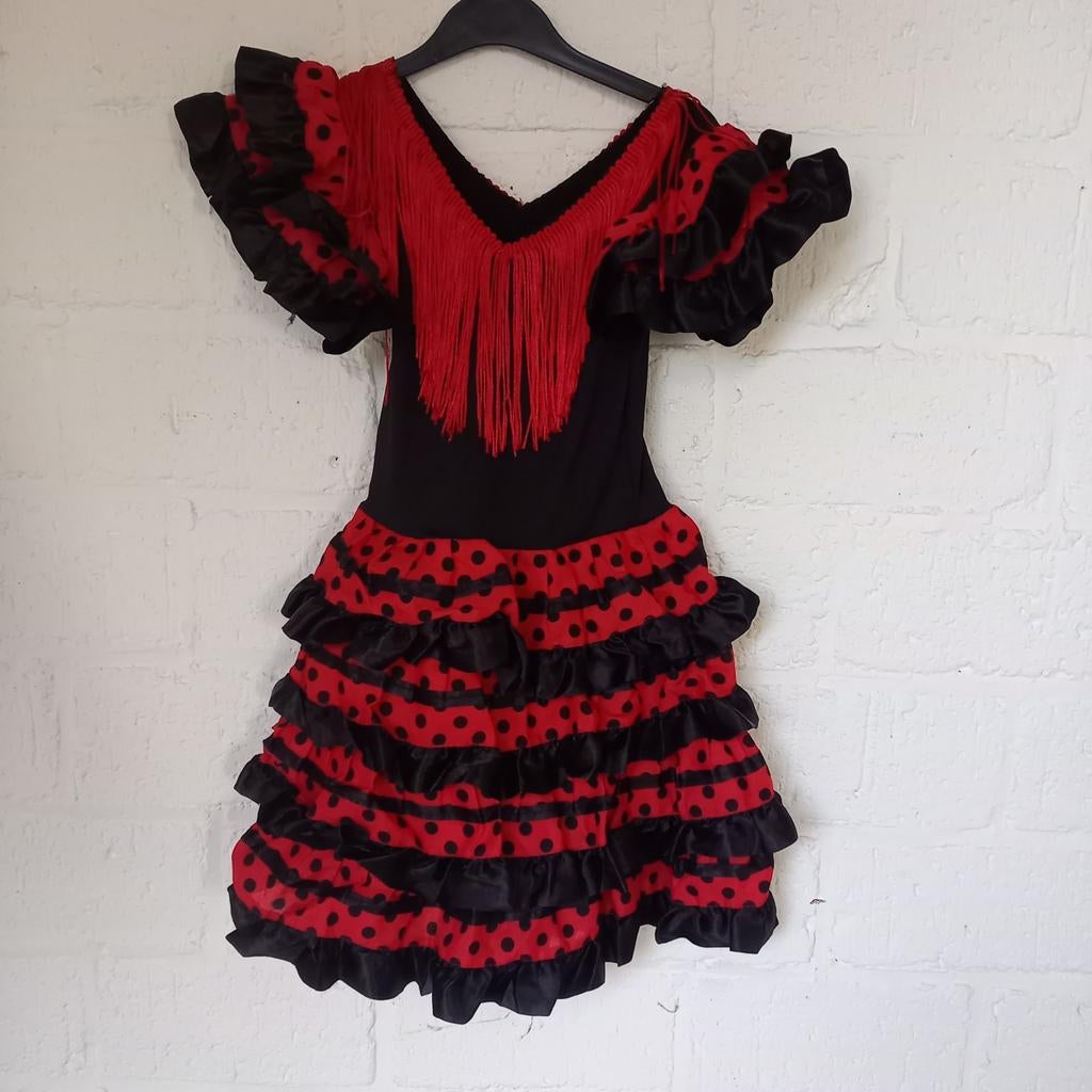 Flamenco jurk. Met schoentjes maat 22 en haarspeld., Ophalen, Zo goed als nieuw, Meisje