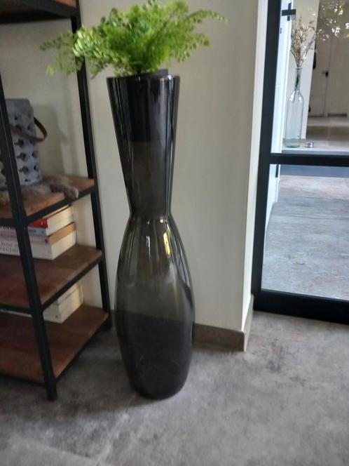 Zwarte Glazen Vaas - Hoog Model, Huis en Inrichting, Woonaccessoires | Vazen, Zo goed als nieuw, Zwart, 75 cm of meer, Glas, Ophalen