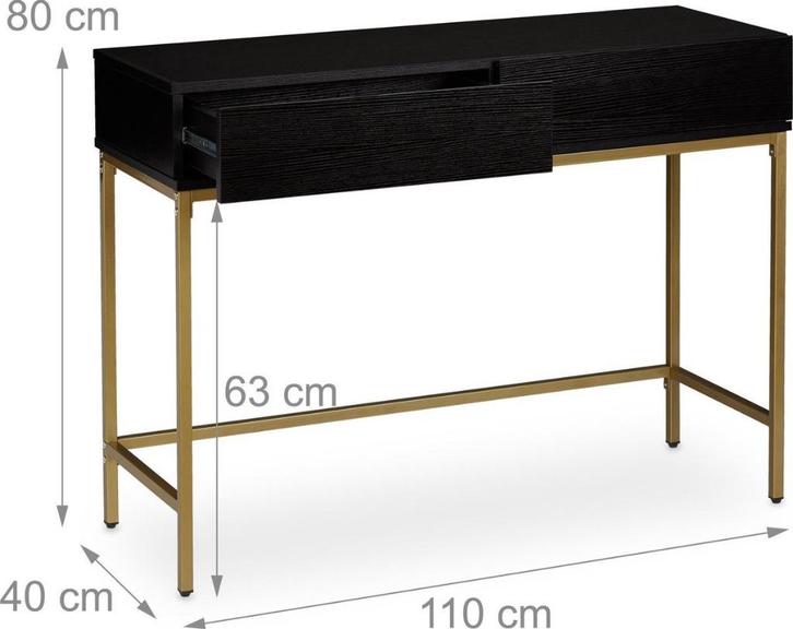 Sidetable, Huis en Inrichting, Tafels | Sidetables, Gebruikt, 25 tot 50 cm, 100 tot 150 cm, Rechthoekig, Overige houtsoorten, Metaal