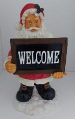 Polystone Kerstman ca. 38 cm "Welcome" bordje in handen, Ophalen, Zo goed als nieuw