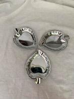 Vintage Franse RVS bladvormig schaaltje van inox - set van 3, Huis en Inrichting, Keuken | Servies, Ophalen, Overige materialen