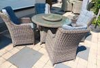 Ronde wicker tuinset / diningset  zgan, Ophalen, 4 zitplaatsen, Zo goed als nieuw, Wicker