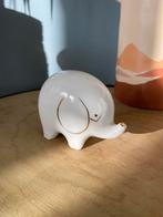 Vintage olifant beeldje goud wit, Ophalen of Verzenden, Zo goed als nieuw, Dier