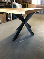 Massief MANGO hout met industrieel stalen matrix onderstel!, Huis en Inrichting, Tafels | Eettafels, Ophalen, Nieuw, 50 tot 100 cm