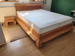 Teakhouten bed uit Indonesië, 160cm breed., Huis en Inrichting, Slaapkamer | Bedden, Ophalen, Tweepersoons, Zo goed als nieuw