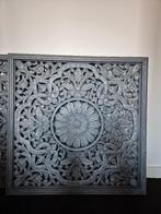 2 houten wandpanelen - antraciet, Huis en Inrichting, Woonaccessoires | Wanddecoraties, Ophalen, Zo goed als nieuw