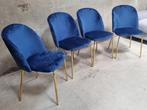 !!OPRUIMING!! Set van 4 eetkamerstoelen, Niet ingevuld, Blauw, Niet ingevuld, Nieuw
