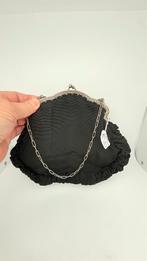 Antiek zilveren tassenbeugel met zwarte stof genaaid., Antiek en Kunst, Antiek | Goud en Zilver, Ophalen of Verzenden, Zilver