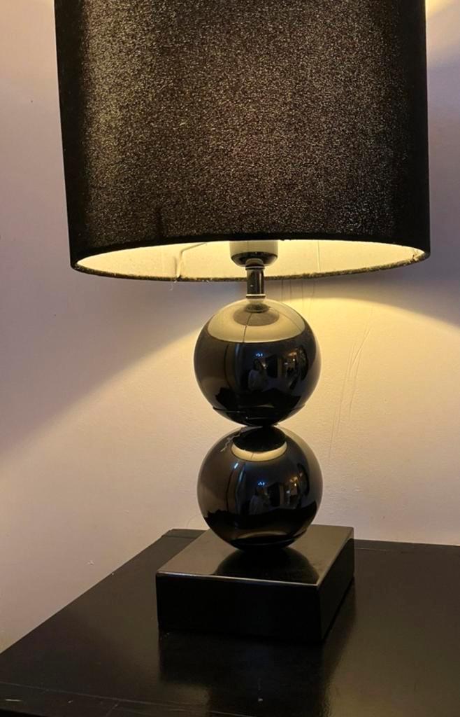 Set van 2 Lampen met Bolvoet, Huis en Inrichting, Lampen | Tafellampen, Zo goed als nieuw, Minder dan 50 cm, Metaal, Ophalen