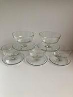 Antieke dessertcoupes 5x, Glas of Glazen, Gebruikt, Ophalen of Verzenden, Glas
