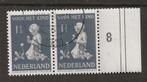 S- Ned. gest. 1940 nr.374 paartje Kinderzegels met tab, Ophalen of Verzenden, T/m 1940, Gestempeld