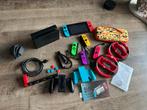Nintendo switch met veel toebehoren, Spelcomputers en Games, Met games, Zo goed als nieuw, Met 3 controllers of meer, Ophalen