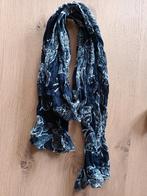 Luchtige sjaal shawl 100% katoen katoenen donkerblauw wit, Ophalen of Verzenden, Zo goed als nieuw, Sjaal