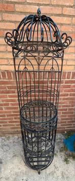 Brocante stalen wijnrek zwart 160 x 50 cm, Huis en Inrichting, Woonaccessoires | Wijnrekken, Ophalen, 15 tot 25 flessen, Zo goed als nieuw