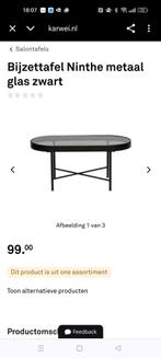 Bijzettafel ninthe, Ophalen, Zo goed als nieuw, Glas, Minder dan 50 cm