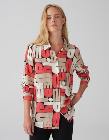 OPUS blouse lange mouw roze/wit/zwart mt 34/36 NIEUW! beschikbaar voor biedingen