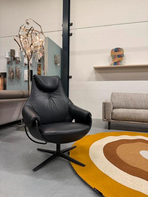 Showmodel Leolux Cream Plus Relaxfauteuil zwart leer Stoel, Huis en Inrichting, Fauteuils, Nieuw, Leer, Ophalen of Verzenden