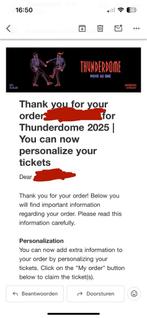 2x THUNDERDOME TICKETS 2025, Twee personen