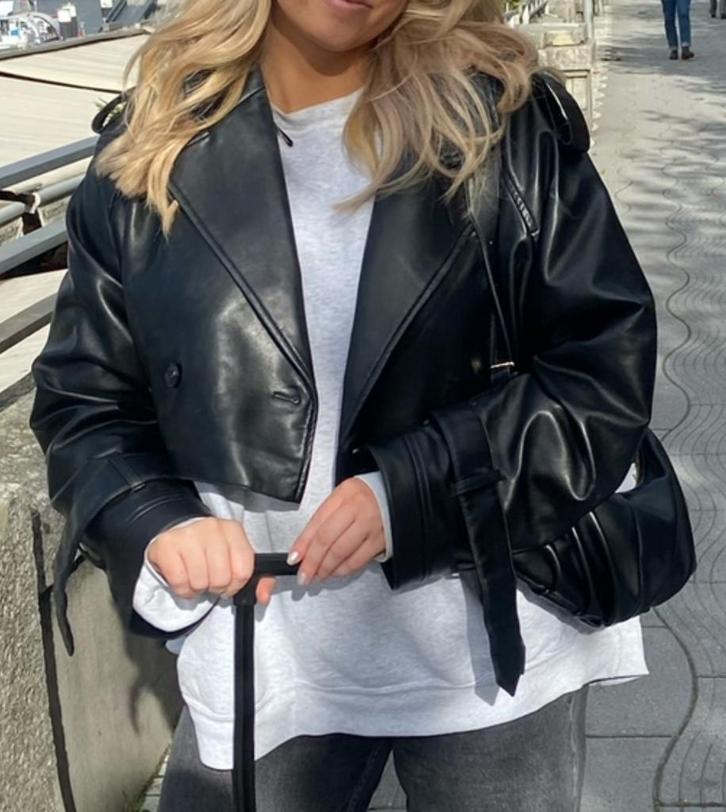 Zwarte leren Zara jas, Kleding | Dames, Jassen | Zomer, Zo goed als nieuw, Maat 36 (S), Zwart, Ophalen of Verzenden