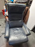 Hukla - Elektrische relaxstoel - donkerblauw leer, Ophalen, Gebruikt, 100 tot 125 cm, Leer