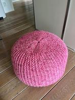 Grote roze gebreide poef 30cm hoog 50 cm doorsnede, Gebruikt, Woonaccessoires, Ophalen