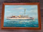 Schilderij Joop Henneveld marineschip maritiem, Ophalen of Verzenden, Gebruikt