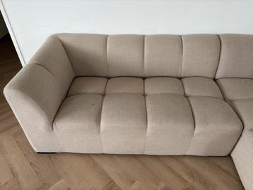 Stoffen 3-zitsbank met chaise longue beschikbaar voor biedingen