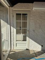 Binnendeur met geslepen glas 80x200, Doe-het-zelf en Verbouw, Deuren en Horren, Gebruikt, 80 tot 100 cm, Binnendeur, Ophalen of Verzenden