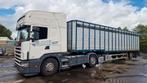 Scania trekker met veeoplegger veewagen veetrailer, Bedrijf, Te koop