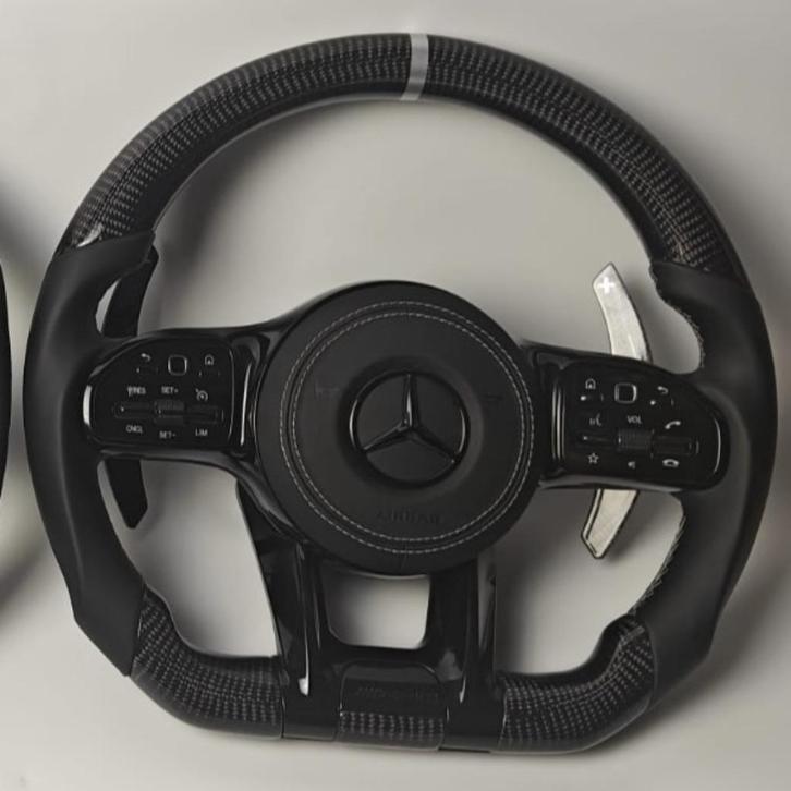 Mercedes upgrade stuur leer zilvere accenten AMG DIK, Auto diversen, Tuning en Styling, Ophalen of Verzenden