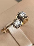 Vermeil vintagering met twee fonkelende bergkristallen, Sieraden, Tassen en Uiterlijk, Ringen, Ophalen, Dame, Goud, Kleiner dan 17