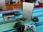 Silver PlayStation 2 klaar voor de toekomst, Spelcomputers en Games, Phat, Met 2 controllers, Refurbished, Ophalen of Verzenden