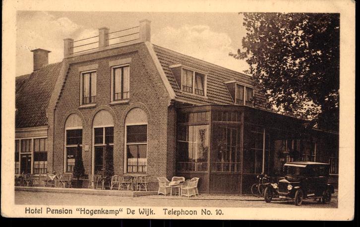 De Wijk (Dr.), Pension Hogenkamp met automobiel, ca. 1930, Verzamelen, Ansichtkaarten | Nederland, Gelopen, Drenthe, 1920 tot 1940