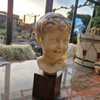 Wassen hoofdje hoofd kind brocante verzamelaar buste cire, Antiek en Kunst, Curiosa en Brocante, Ophalen of Verzenden