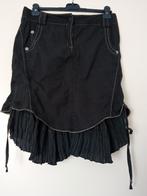 Marithe + François Girbaud rok ruffle/plisse Flamenco style, Maat 38/40 (M), Girbaud, Zwart, Nieuw