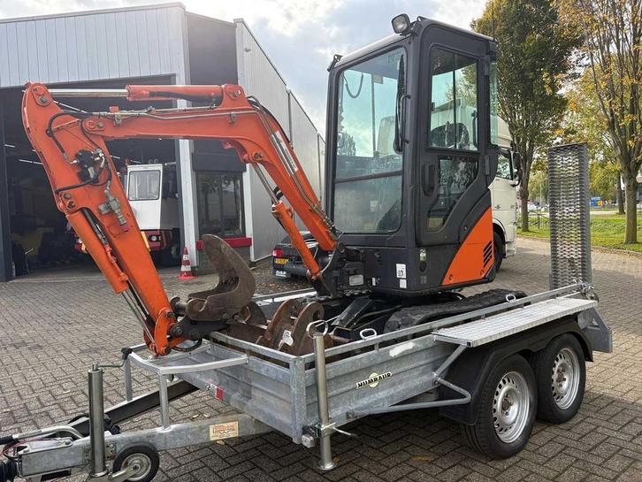 Hitachi - ZX17U-2 - Minigraafmachine incl. Aanhanger, Zakelijke goederen, Machines en Bouw | Kranen en Graafmachines, Graafmachine