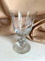 Vintage gegraveerd wijnglas bokaal glas souvenir Israel, Ophalen