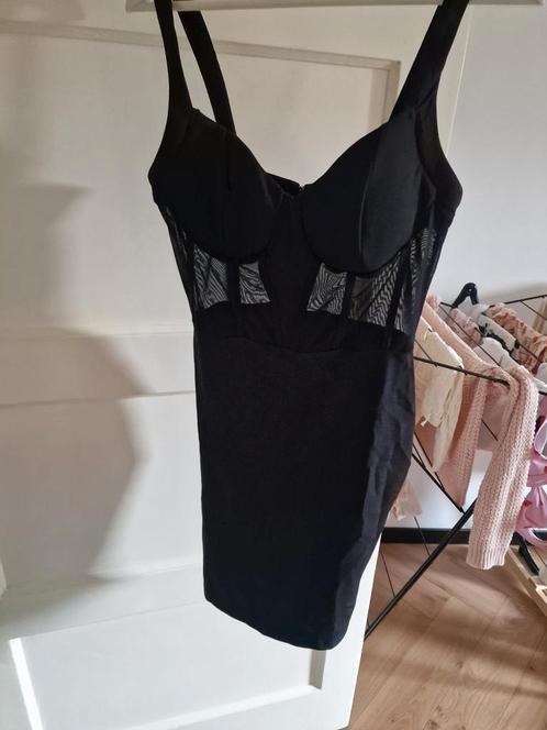 Zwart Bodycon Jurkje met Mesh Details, Kleding | Dames, Jurken, Zo goed als nieuw, Maat 36 (S), Zwart, Boven de knie, Ophalen of Verzenden