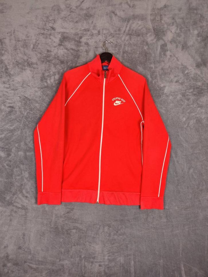 80s Nike Athletic West Trainings Jas M Track jacket Rood, Kleding | Heren, Truien en Vesten, Zo goed als nieuw, Maat 48/50 (M)