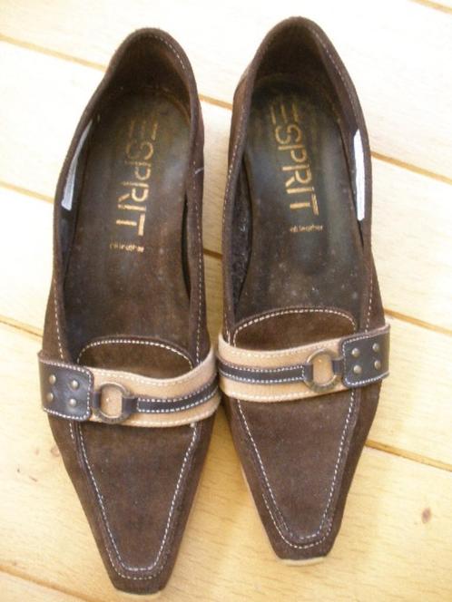 ESPRIT instappers bruin maat 42, Kleding | Dames, Schoenen, Zo goed als nieuw, Instappers, Bruin, Ophalen of Verzenden