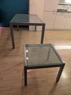 Glazen eettafel met bijzettafel, Ophalen, Gebruikt, 50 tot 100 cm, Glas