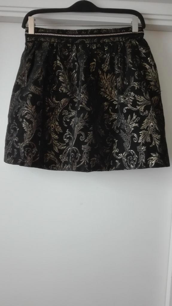 36 Prachtig rokje zwart met gouden tak en sierketting kerst, Kleding | Dames, Rokken, Nieuw, Maat 36 (S), Zwart, Boven de knie