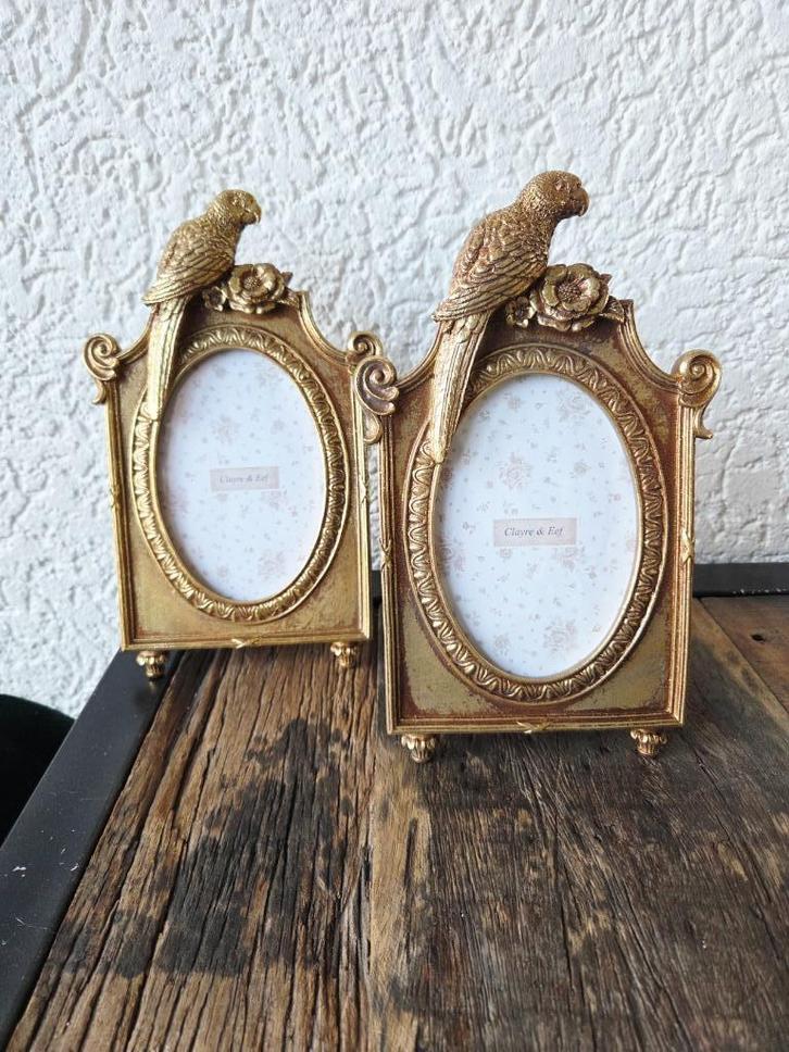 Romantische fotolijst met papegaai – 1=€16,95 2=€30,-, Huis en Inrichting, Woonaccessoires | Lijsten, Nieuw, Minder dan 50 cm