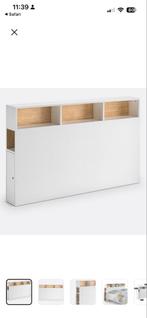 Wit Hoofdbord met Opbergruimte Headboard with storage, Huis en Inrichting, Slaapkamer | Bedden, Gebruikt, Wit, Tweepersoons, Ophalen of Verzenden