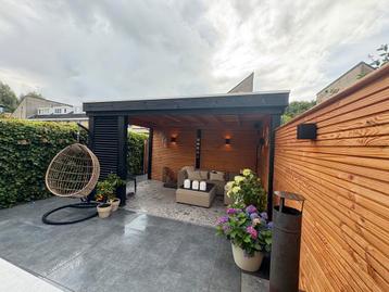 Douglas overkapping op maat en glaswanden beschikbaar voor biedingen