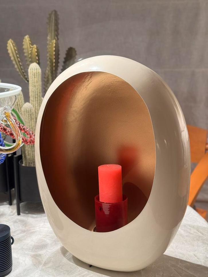 NIEUW € 114 Grote ei kandelaar wit ivoor goud 60 x 45 x 20, Huis en Inrichting, Woonaccessoires | Vazen, Nieuw, Wit, 50 tot 75 cm