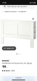 IKEA Brimnes hoofdeinde 140cm, Huis en Inrichting, Slaapkamer | Bedden, Ophalen, Wit, Tweepersoons, 140 cm