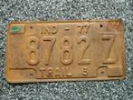 Kentekenplaat Licenseplate Indiana 1977 USA, Verzenden, Gebruikt, Auto's