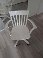 Houten bureaustoel (gratis), Ophalen, Gebruikt, Wit, Bureaustoel